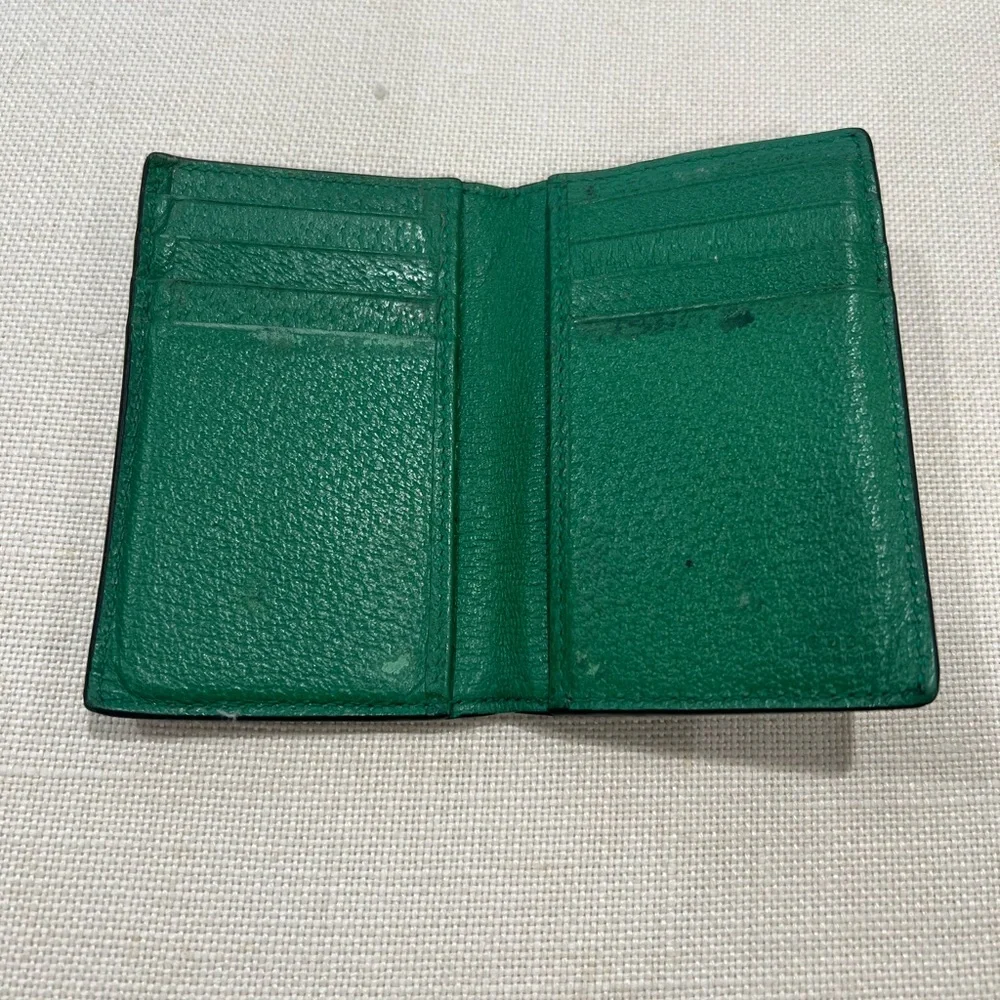 Gucci Black/Green Leather Card Holder - Picture 2 of 8